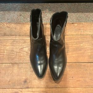 Black cowboy ankle boots